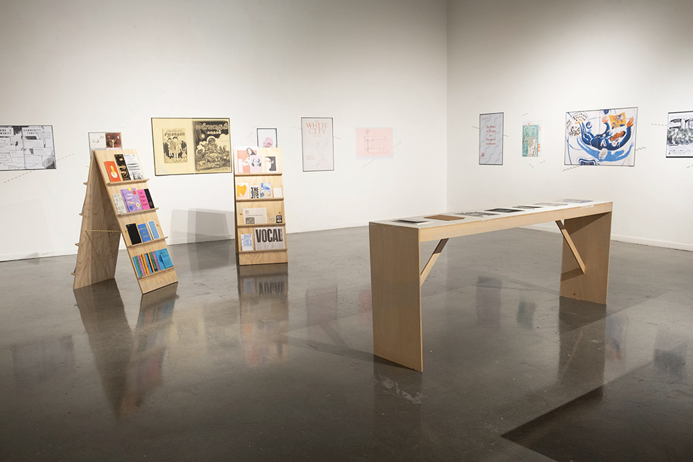 interior spread with an essay