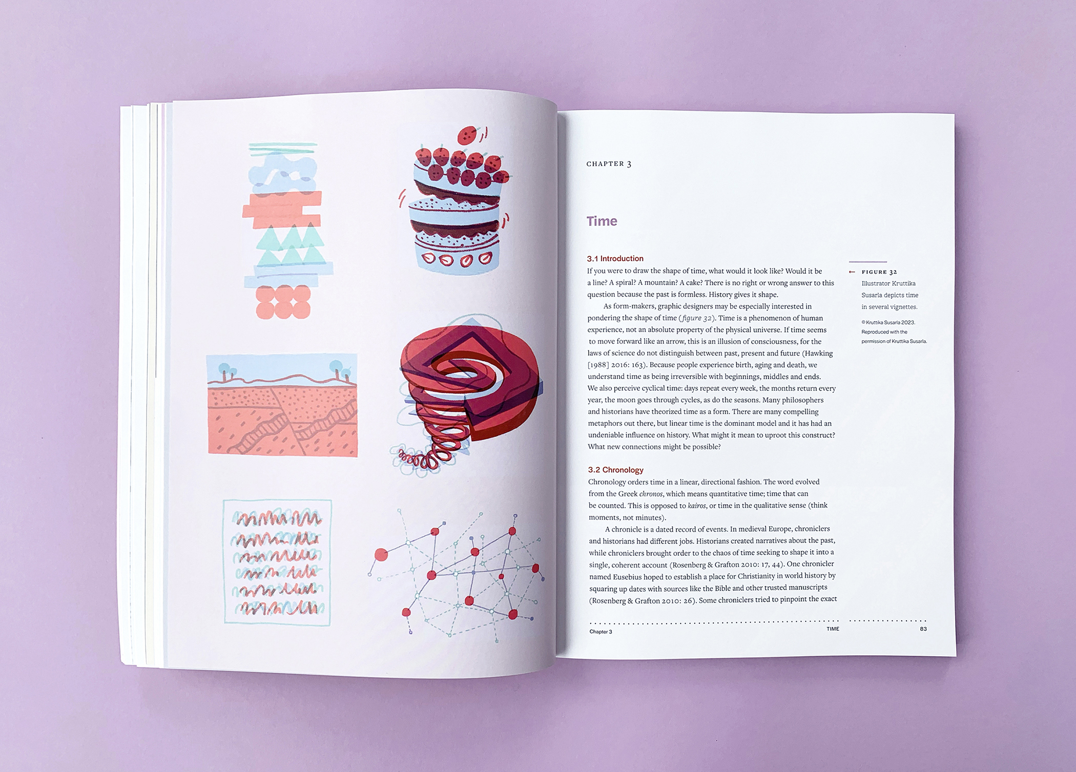 a stack of red books on a purple background